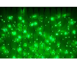 LED-PLRS-1925-1,5M-230V зеленые светодиоды/черный каучуковый провод. Занавес 2*1,5м. Neo-Neon
