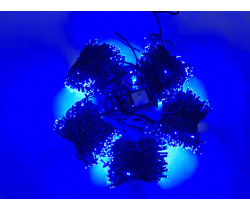 LED-PLS-200*5-20M*5-24V-B/BL-F(B) Flash LED гирлянда Спайдер 5*20м 24V, синие LED/черный провод