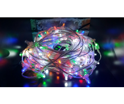 NEW!!! LED-LP-200-30M-12V-M-F(W)  Гирлянда клип-лайт мульти LED/белый Flash, 30м, колпачок, транс. 