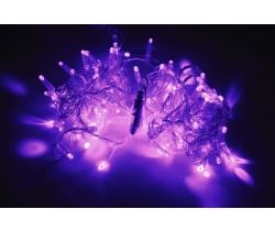 LED-PLS-100-10M-240V-L/C-W/O, сиреневый/прозр. провод, соед (без сил шнура) С КОЛПАЧКОМ 