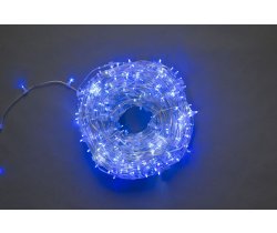 LED-LP-15-100M-12V-B-F(W) Гирлянда клип-лайт синие LED/белый Flash БЕЗ КОЛПАЧКА. Neo-Neon