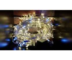NEW LED-LP-15-100M-12V-WW-F(W) Гирлянда клип-лайт белые теплые LED/6-йFlash белый, насадка--колпачок