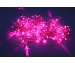 LED-PLS-100-10M-24V-P/C-W/O, PINK (розовая)/прозр.пров соед (без сил.шнура) С КОЛПАЧКОМ