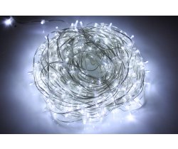 LED-LP-15-100M-12V-W/CL-F(W) С КОЛПАЧКОМ, Гирлянда клип-лайт белые LED/белый Flash. Neo-Neon