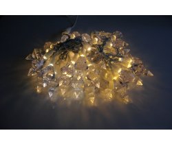 LED-PL-G13-40-4M-240V-WW/W Светодиодная гирлянда, 4м, 240V, белые теплые LED/насадка Кристалл 9х4см