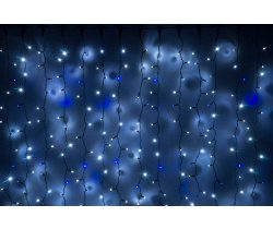 LED- PLS-5720-240V-2*6М-W/BL-F(Blue) белые светодиоды/черный проводСветовой занавес Flash синий 2*6м