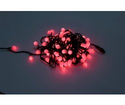 LED-PLR-100-15M-25MM-240V-R/BL-W/O LED гирлянда 15м, 240V, IP65, красные LED/Матовый Шарик 2,5см