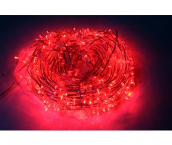LED-LP-15-100M-12V-R/CL-F(R) С КОЛПАЧКОМ, Гирлянда клип-лайт красные LED/красный Flash. Neo-Neon