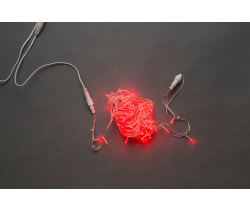 LED-PLS-100-10M-240V-R/C-F(R), красная/прозрачный провод/ красный FLASH 20, IP-54, соединяемая