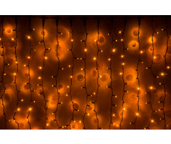 LED- PLRS-3720-240V-2*3М-Y/BL  желтые светодиоды/черный каучуковый провод. Занавес 2*3м. Neo-Neon
