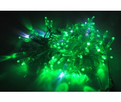 LED-PLS-100-10M-240V-G/C-F(W)-W/O,Зеленый/белый флэш на прозр. пр., соед.(без шнура) С КОЛПАЧКОМ