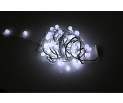 LED-PLR-100-15M-25MM-240V-W/WH -W/O  LED гирлянда 15м, 240V, IP65, белые LED/Матовый Шарик 2,5см