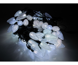LED-PL-C9-8-G-220V-18-PW  Светодиодная гирлянда 20м 240V белые LED/насадка Шишки 5,6х2,6см. Neo-Neon