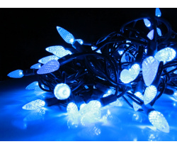 LED-PL-C6-4-G-220V-18-B Светодиодная гирлянда 20м, 220V, синие LED/насадка Ягодка 3,5х1,5см Neo-Neon