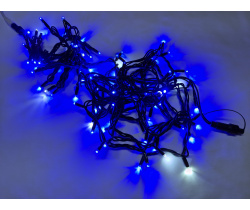 LED-PLR-100-10M-240V-B/BL-F(W)-W/O LED гирлянда 10м, IP65, 240V, синие LED/белый Flash/провод каучук