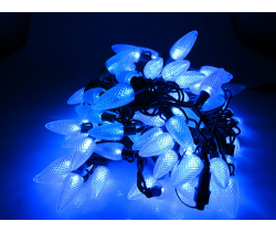 LED-PL-C9-8-G-220V-18-B Светодиодная гирлянда 20м 240V синие LED/насадка Шишки 5,6х2,6см. Neo-Neon