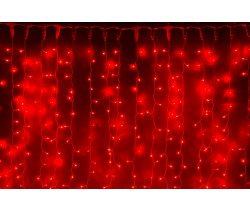 LED-XP-3725-3M-230V-S (красные светодиоды/прозрачный провод) Flash. Светодиодный занавес 2*3м. Flesi