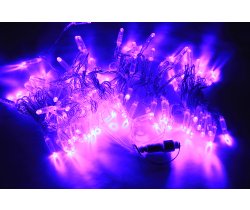 LED-PLS-100-10M-240V-V/C-W/O, фиолетовый/прозр. провод, соед (без сил шнура) С КОЛПАЧКОМ 