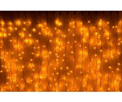 LED-XP-5725-6M-230V-S (желтые светодиоды/черный провод), Flash. Светодиодный занавес 2*6м. Flesi