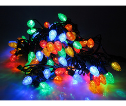 LED-PL-C7-4-G-220V-18-M Светодиодная гирлянда 20м, 240V, мульти LED/насадка Шишки 3,5х2см. Neo-Neon