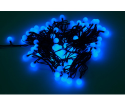 LED-PLR-100-15M-25MM-240V-B/BL-W/O LED гирлянда 15м, 240V, IP65, синие LED/Матовый Шарик 2,5см