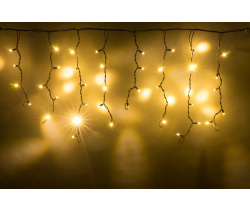 LED-RPLR-160-4.8M-240V-WW/BL W/O  белые теплые LED/провод черный каучук. Уличная LED гирлянда бахром