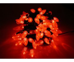 LED-PL-C9-8-G-220V-18-R Светодиодная гирлянда 20м 240V красные LED/насадка Шишки 5,6х2,6см. Neo-Neon
