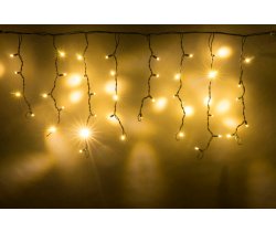 LED-RPLR-160-4.8M-240V-WW/BL W/O  белые теплые LED/провод черный каучук. Уличная LED гирлянда бахром