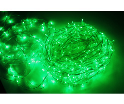 LED-LP-15-100M-12V-G/CL-F(G) С КОЛПАЧКОМ, Гирлянда клип-лайт зеленые LED/зеленый Flash. Neo-Neon