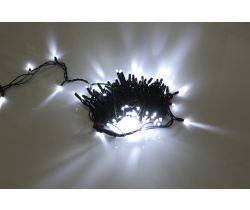 LED-PLR-200-20M-240V-W/BL Светодиодная гирлянда фиксинг 20м IP65 240V, белые LED/провод каучук