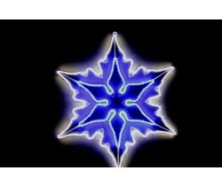 FCB(C)-2D-HE00600-240V/12V-W/B Снежинка двойная из тейп-лайта 83*83см, бело/синяя с контр. и тр.
