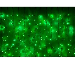 LED- PLS-3720-240V-2*3М-G/BL  зеленые светодиоды/черный провод. Световой занавес 2*3м. Neo-Neon
