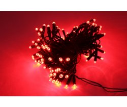 LED-PL-100-10M-240V-R/BG Светодиодная гирлянда фиксинг 10м, IP22, 220V, Красные LED (100 - DIP 5мм)