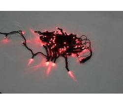 LED-PLR-100-10M-240V-R/BL-W/O Светодиодная гирлянда фиксинг 10м IP65 240V, красные LED/провод каучук