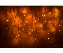 LED-RPL-200(50x4)-230V-(С)-Y желтые LED/черный провод. Гирлянда бахрома с контроллером. Neo-Neon