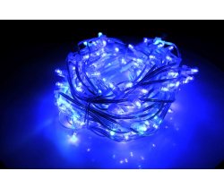 NEW LED-LP-15-100M-12V-B-F(W) Гирлянда клип-лайт синие LED(6-й Flash белый) насадка--колпачок 
