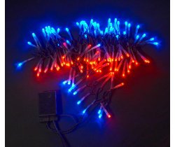 LED-XW-120-5M-C-240V LED гирлянда с контроллером, 5м, 240V, 8Вт, красные, синие LED (120 DIP 5мм)