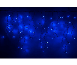 LED-RPL-200(50x4)-230V-B/BL-F  синие LED/черный провод синий Flash. Гирлянда бахрома Neo-Neon