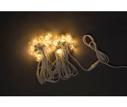 LED-2BLR-2835-50CM-10M-240V-WW/WH -Гирлянда Белт-лайт 10м, IP65, 20 белых теплых ламп/белый провод