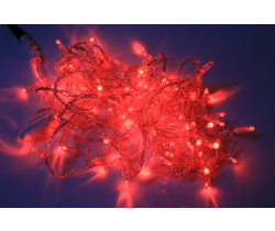 LED-PLS-100-10M-240V-R/C-F(R)-W/O,Красная/красные флэш на прозр. пр., соед.(без шнура) С КОЛПАЧКОМ