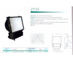 ZY34/MH250W Прожектор прямоугольный 250W