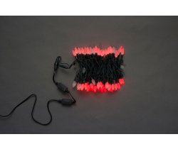 LED-XS-100-240V-R Светодиодная гирлянда 10м, IP65, 240V, красные LED/насадка Ягодка 3,5х1,5см. Flesi