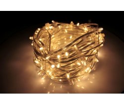 NEW LED-LP-15-100M-12V-WW-F(WW) Гирлянда клип-лайт белые теплые LED(6-й Flash), насадка--колпачок