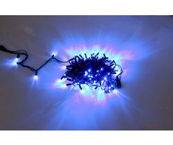 LED-PLS-100-10M-240V-B/BL-W/O, синяя/черный провод, соединяемая (без силового шнура) С КОЛПАЧКОМ