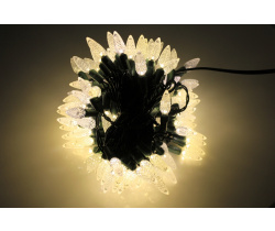 LED-PL-C6-4-140-240V-WW-CP Светодиодная гирлянда 14м, 240V белые теплые LED/насадка Ягодка 3,5х1,5см