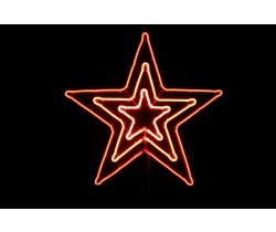 SN(C)-2D-HE00407-240/12V-R  Звезда из леднеон-флекса, 83*83 см, мерцающая, красная
