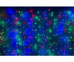 LED-XP-5725-6M-230V-S (мульти светодиоды/черный провод), Flash. Светодиодный занавес 2*6м. Flesi