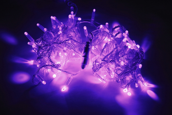 LED-PLS-100-10M-24V-L/C-W/O, LILAC(сиреневый)/прозр.пров соед (без сил.шнура) С КОЛПАЧКОМ фото 1