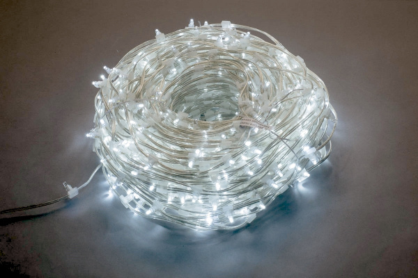 NEW LED-LP-15-100M-12V-W-F(W) Гирлянда клип-лайт белые LED/белый Flash БЕЗ КОЛПАЧКА. Neo-Neon фото 2