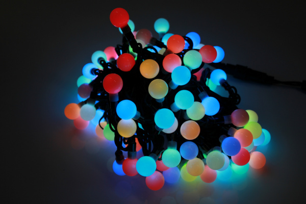 LED-PLR-100-15M-25MM-240V-RGB/BL-W/O (INTENSIVE) LED гирлянда 10м, 240V, IP65, RGB LED/Шарик 2,5см фото 1